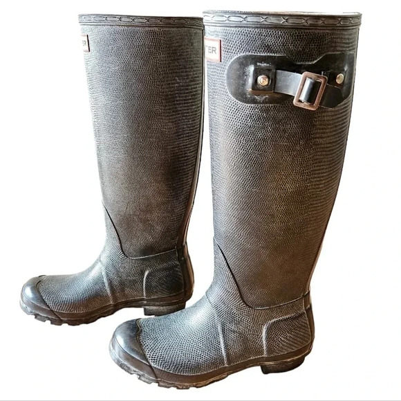 Hunter Waterproof Tall Black Boots Size US 6. - Picture 3 of 6